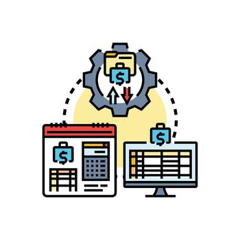 Budgeting errors avoiding using digital financial. tools vector