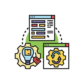 Website. and clean application development process engineering concept vector