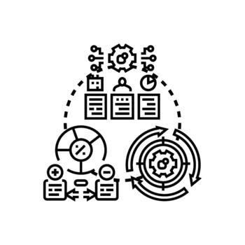Operations process mapping strategy development management concept vector