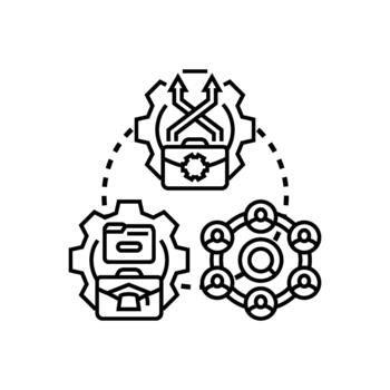 Devops process automation. mix workflow concept vector