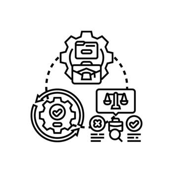 reglas establecido edición proceso flujo de trabajo ciclo concepto. vector