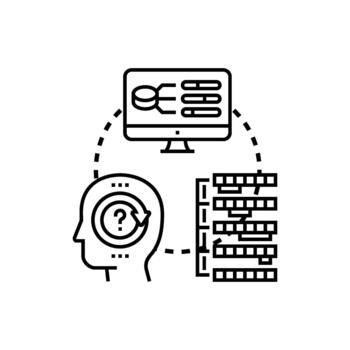 Thoughtful selection process making data driven decisions vector