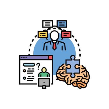 Solving challenges using imagination and creative thinking vector