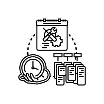 Time forms. based efficiency concept optimizing schedule planning process vector