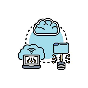 Distributed cloud computing architecture data diversity storage. concept vector