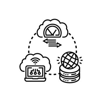 nube informática ventajas concepto con global datos acceso vector