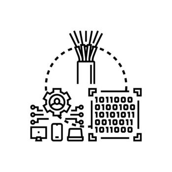 digital datos. variaciones conexión código concepto visualizante redes vector