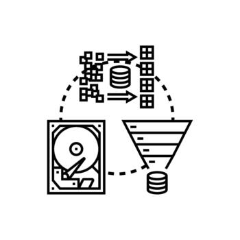 escalable datos Procesando y almacenamiento concepto vector