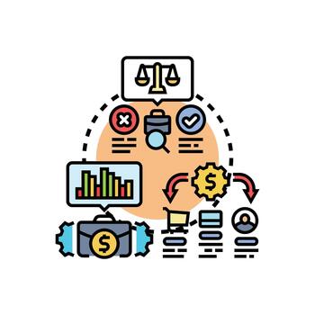 negocio proceso documentación sistema delineando flujo de trabajo proceso vector