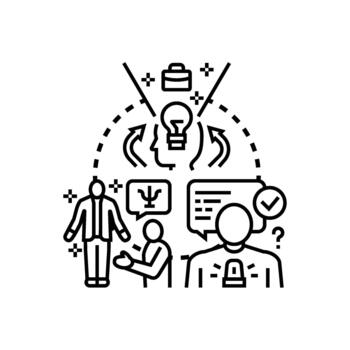 Cognitive creativity coaching process developing new ideas vector