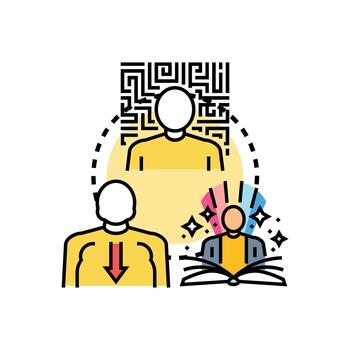 Mental imagery concept developing creative thought process vector