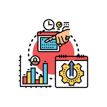 Continuous project progress tracking workflow forms illustration vector