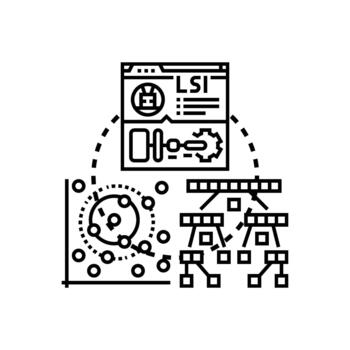 Data categorization and finding process illustration vector