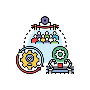 autónomo proceso automatización. sistema optimizando eficiencia proceso estilos vector