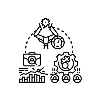 Staffing optimization simplified process improving. human resources efficiency vector