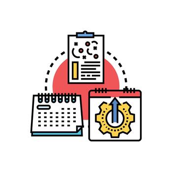 documento actualizaciones línea de tiempo Procesando conjunto planificación flujo de trabajo vector