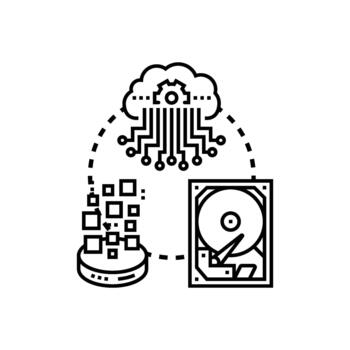 Cloud storage system accessing digital set data vector