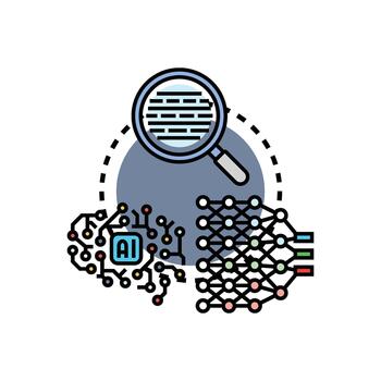 Artificial intelligence designs improving. data processing concept vector