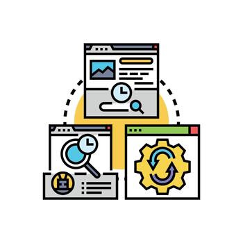Streamlined web app optimizing digital processing and workflow vector