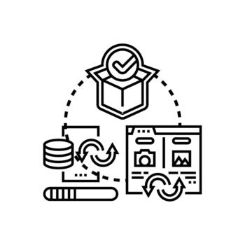 Image preprocessing. pack data flow workflow automation system vector
