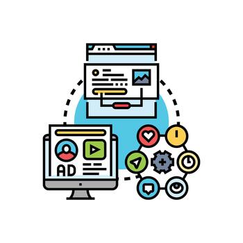 web solicitud desarrollo y programación plataforma concepto vector