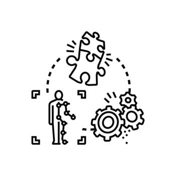 Data processing for variants. business progress solution vector