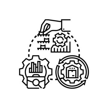 Process optimization. analytics modern concept visualizing workflow analysis vector