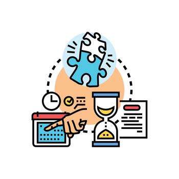 proyecto conjunto línea de tiempo coordinación gerente desarrollo planificación proceso vector