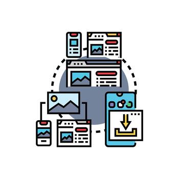 sensible web. aplicación paquete ux usuario interfaz desarrollo vector