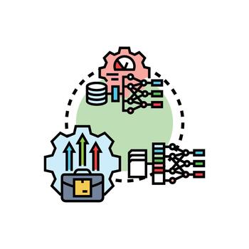 Continuous model designs refinement process for artificial. intelligence development vector