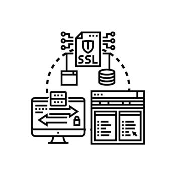 Secure data. origin minimal via https protocol connection vector