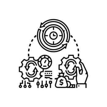 simplificado eficiencia concepto optimizando hora y proceso vector
