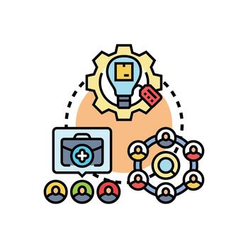 Creative. workflow process pack optimizing project development vector