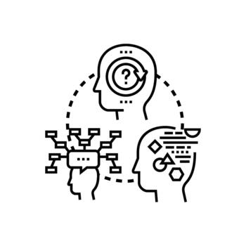 Logical thinking concept developing mind processes solution vector