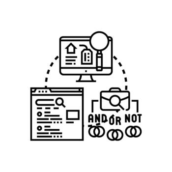 Database search interface creating structured data querying experience vector