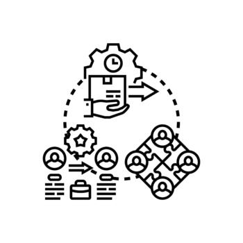 Human resources workflow documents process planning vector