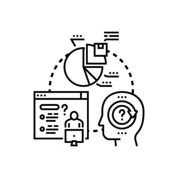 Analyzing data and problems developing thinking patterns vector
