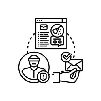 Email verification concepts method. checking user security access vector