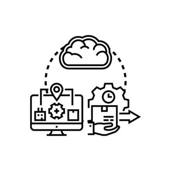 Complete deployment processing using cloud computing technology vector