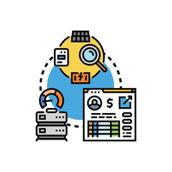 Internet usage pattern tracking and data. variants analysis vector