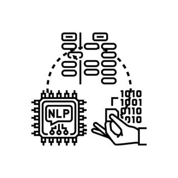 Programming language development using punch cards concept vector