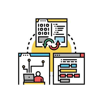 programación idioma, software desarrollo, y codificación proceso vector