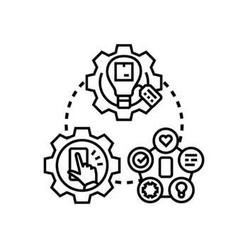Product user interface simplified design development and optimization. vector