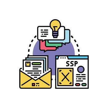 pack Bid request processing. in programmatic advertising system vector