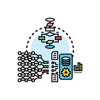 Neural network learning workflow process concept vector
