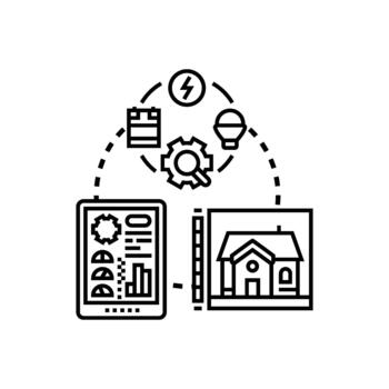 conjunto de estilos vivienda funcionalidad diagnóstico analizando hogar. sistema datos vector