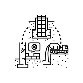 Foundation building process for solid. construction development diversity vector