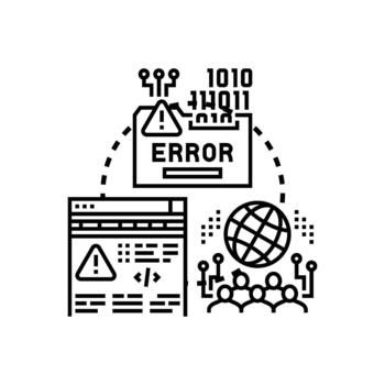 System error handling debugging and problem solving vector