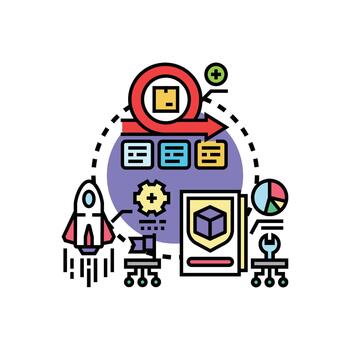Iterative product launch cycle development process vector