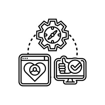 Intuitive user experience range design development. concept vector